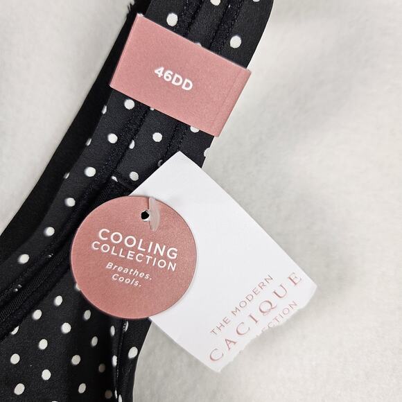 Cacique Cooling Bra 46DD French Full Coverage Wirefree Polka Dot Discontinued - Picture 10 of 16